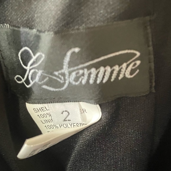 LA FEMME Black Vegan Leather Metal Chain Dress - Picture 3 of 13